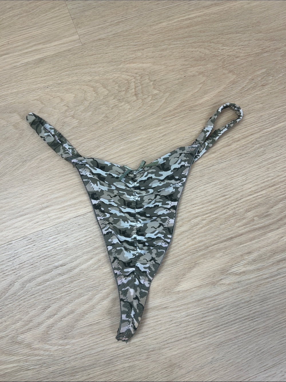 Y2K Vintage Rampage Mesh Camo Ruched Panty M